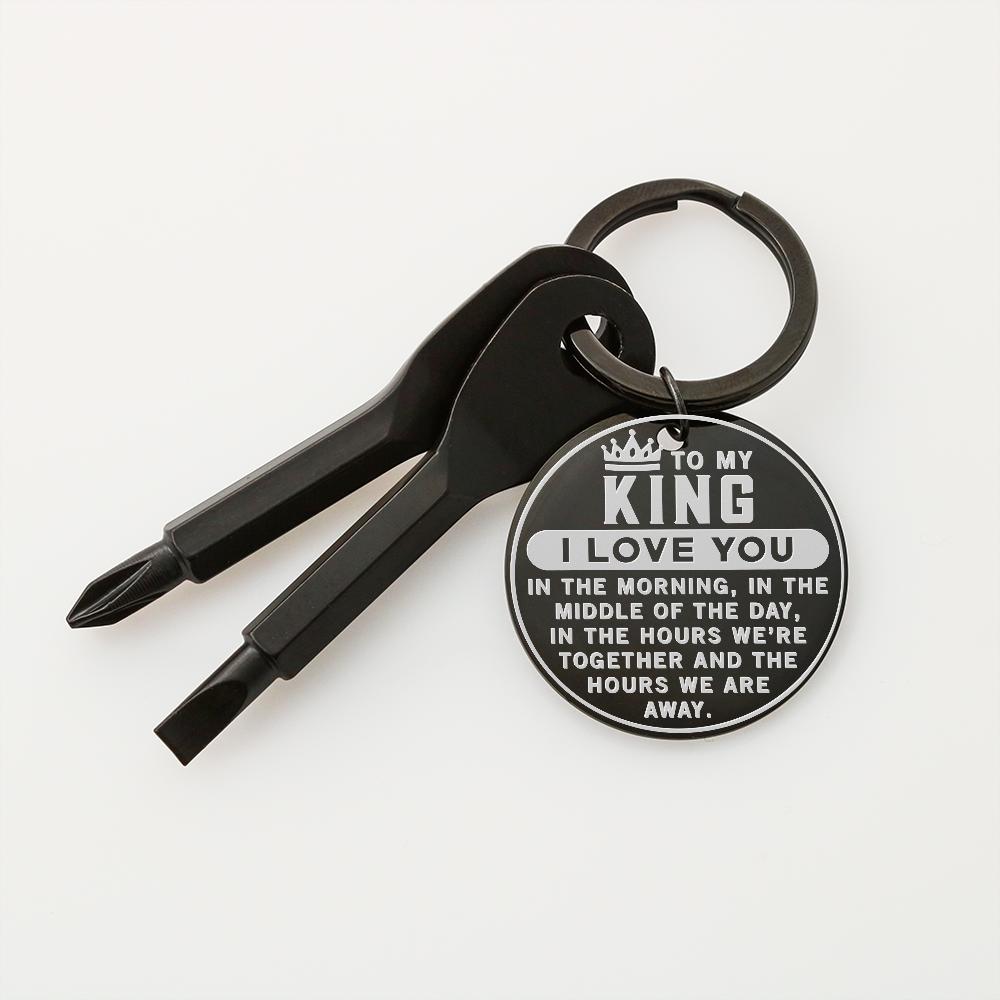 To My King. Screwdriver Keychain. Custom Engraved