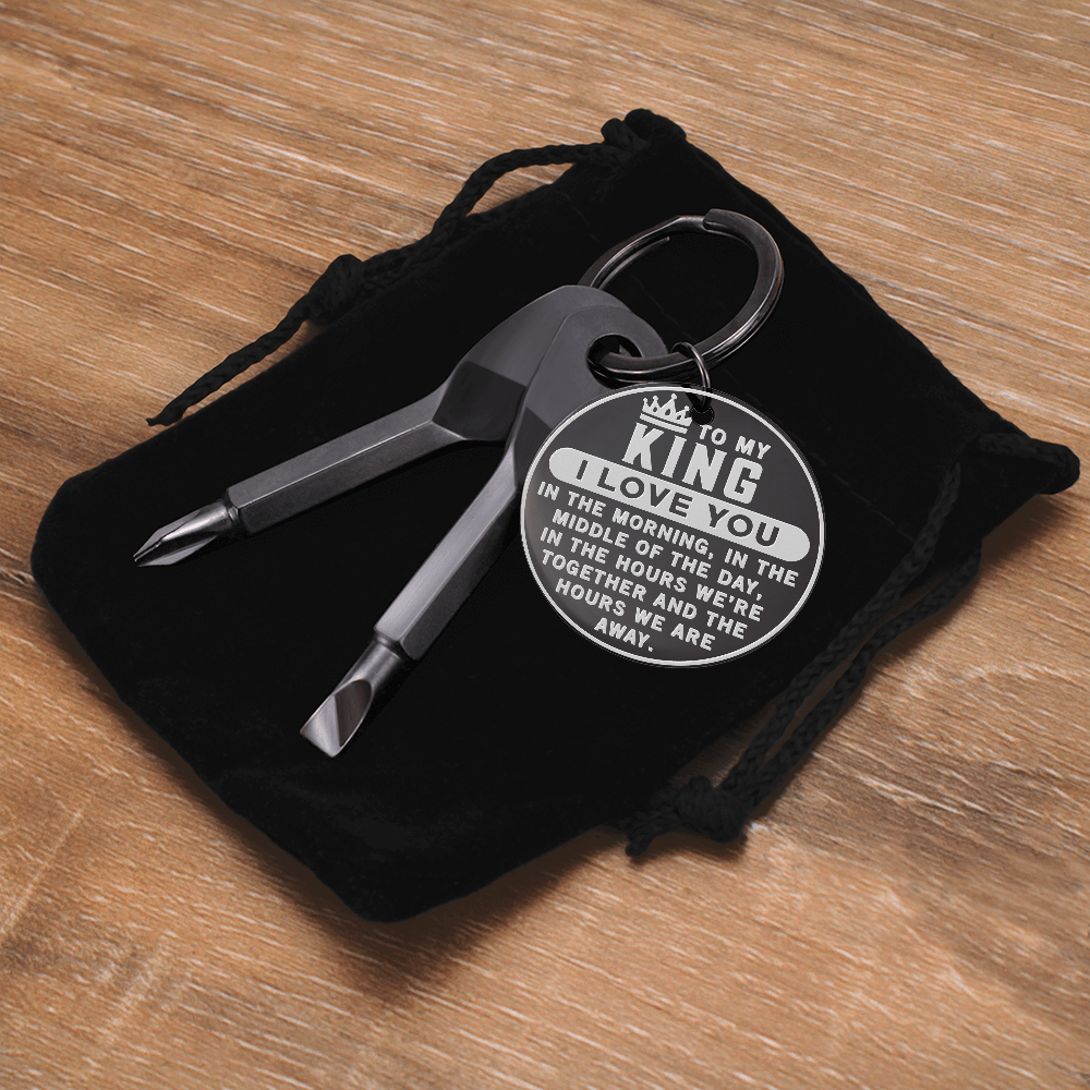 To My King. Screwdriver Keychain. Custom Engraved