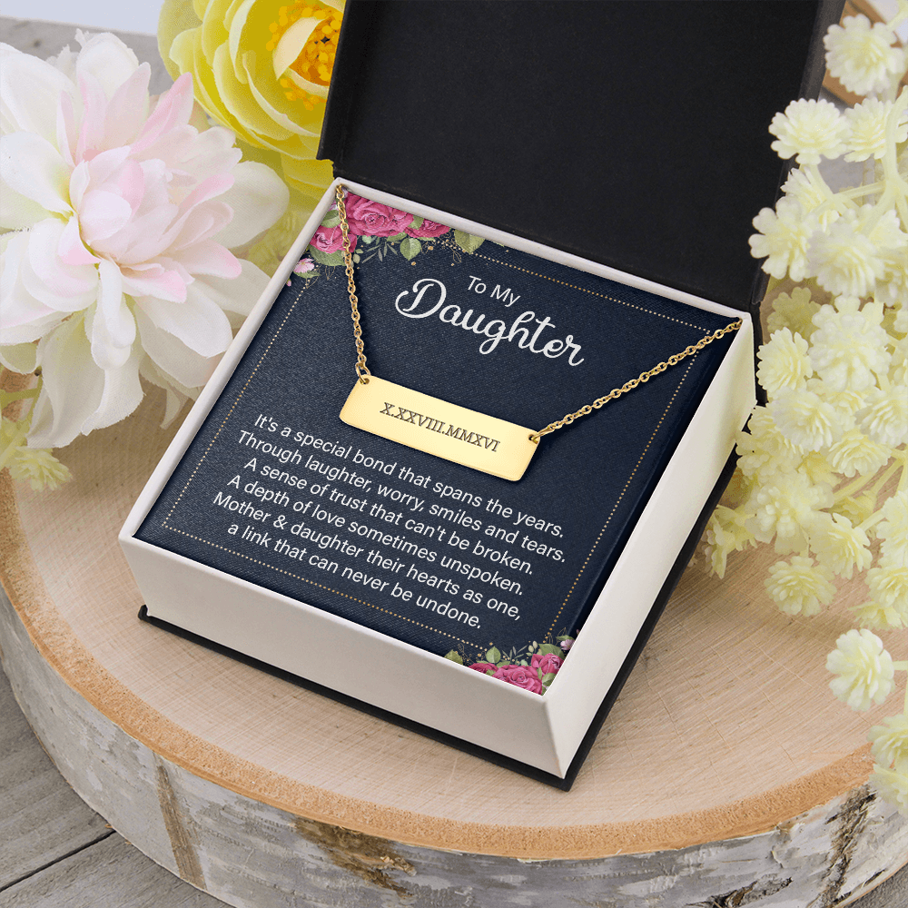 Roman Numerals Horizontal Bar Necklace Choose Silver Or Gold Color
