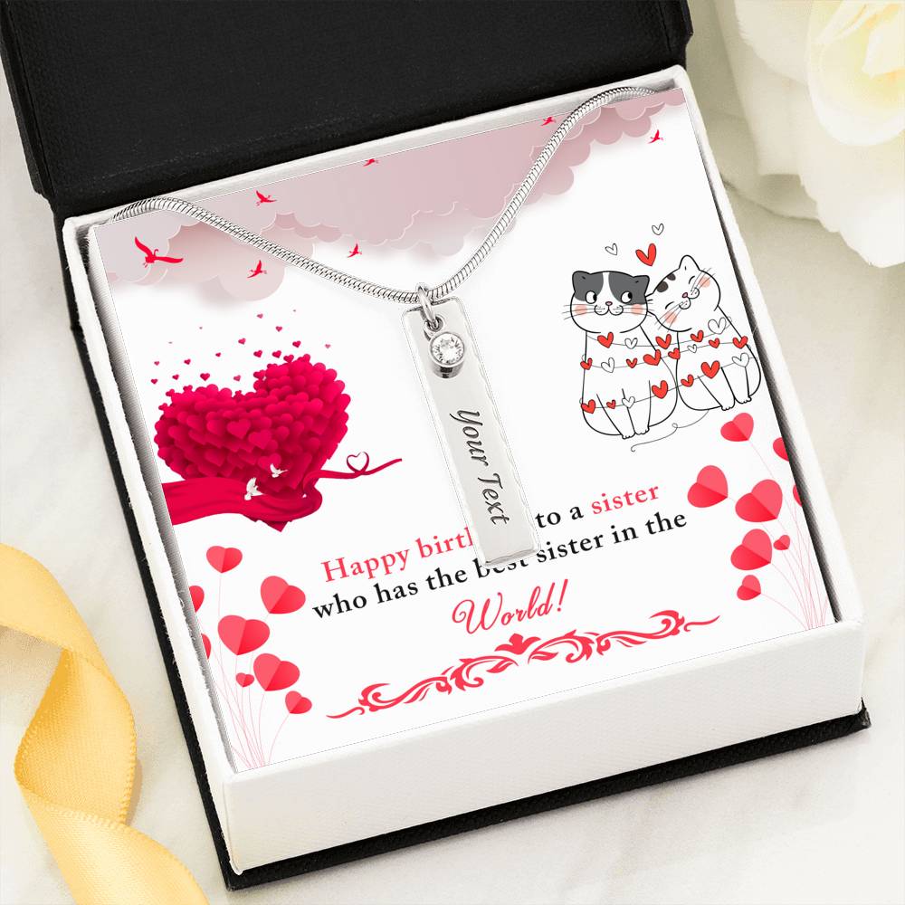 Birthstone Name Necklace For the Best Sister!