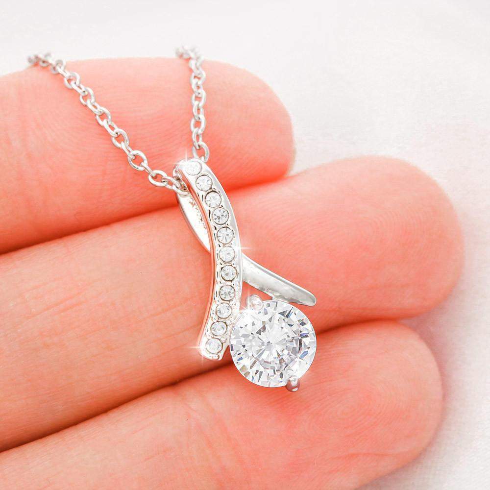 I Love You Delicate Necklace, -White Gold Finish Necklace