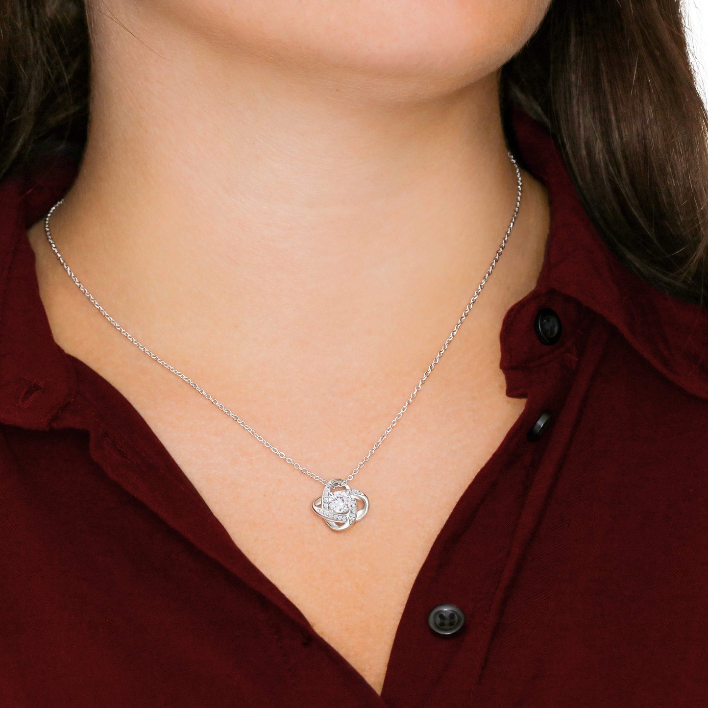 Best Friend Knot Necklace-Silver
