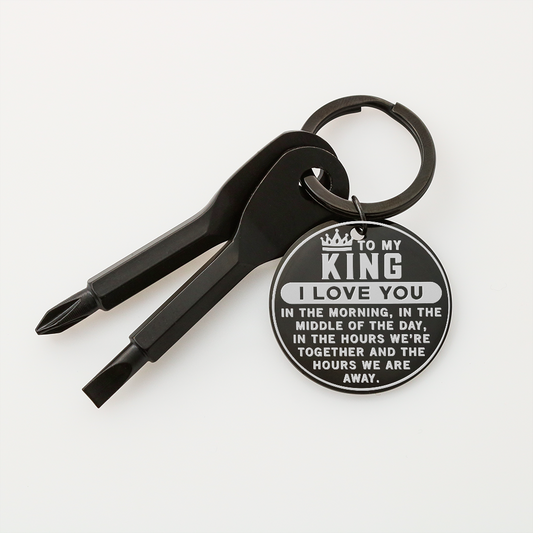 To My King. Screwdriver Keychain. Custom Engraved