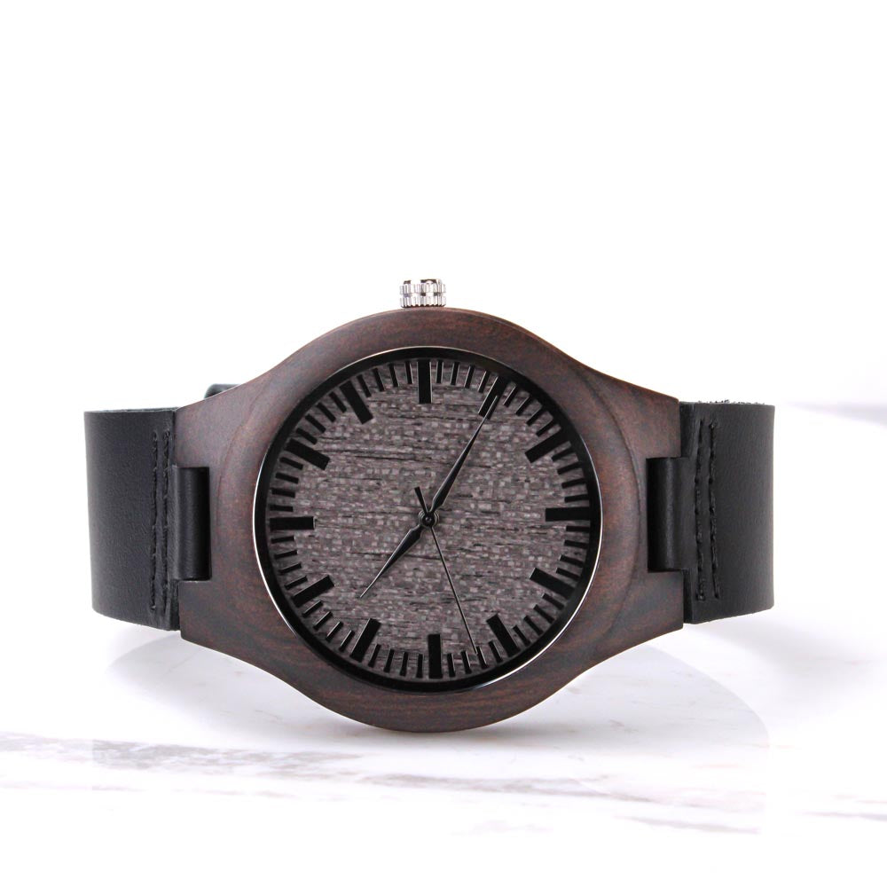 To My Son Engraved Wood Watch A Meaningful Reminder Of His Strength.