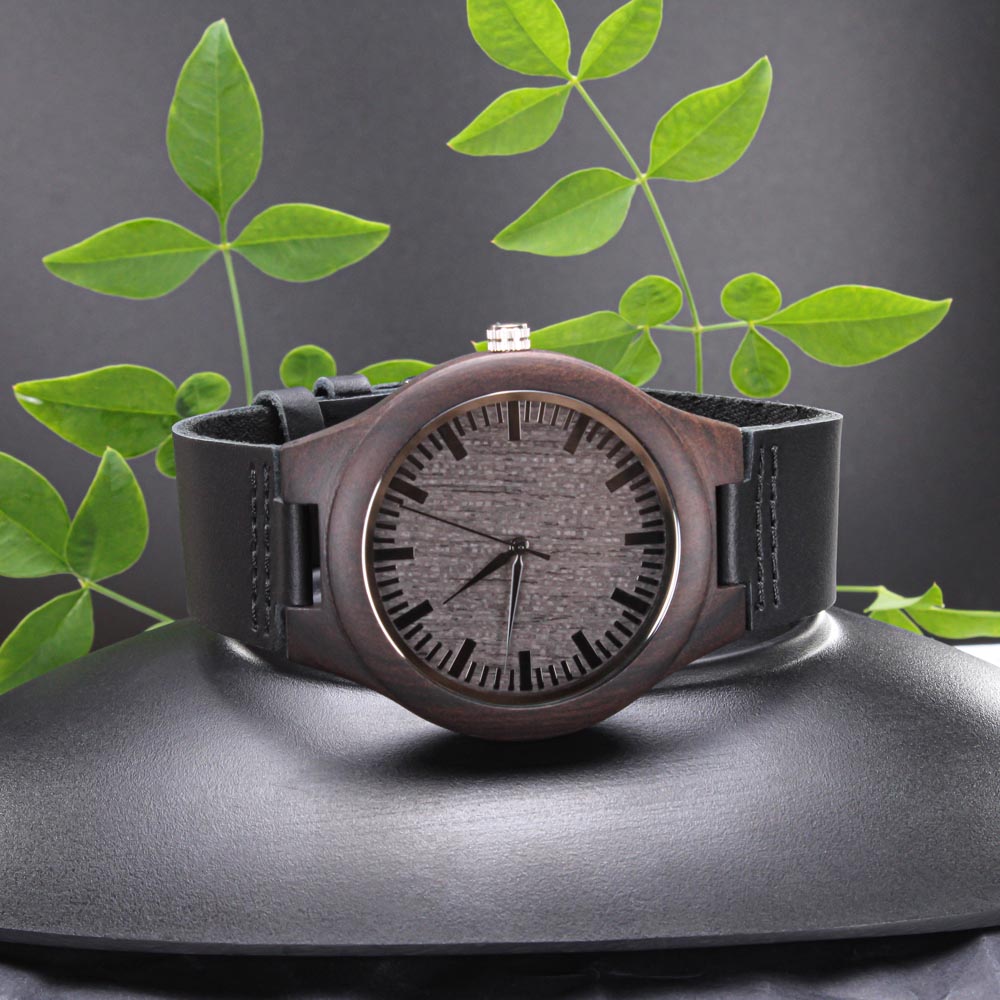 To My Son Engraved Wood Watch A Meaningful Reminder Of His Strength.