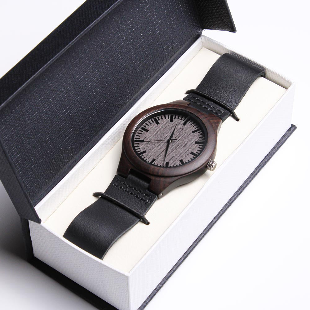 To My Son Engraved Wood Watch A Meaningful Reminder Of His Strength.