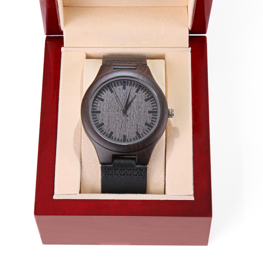 To My Son Engraved Wood Watch A Meaningful Reminder Of His Strength.