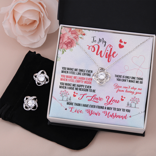 Love Knot Earring & Necklace Set, A Great Gift To Celebrate Your Better Half!