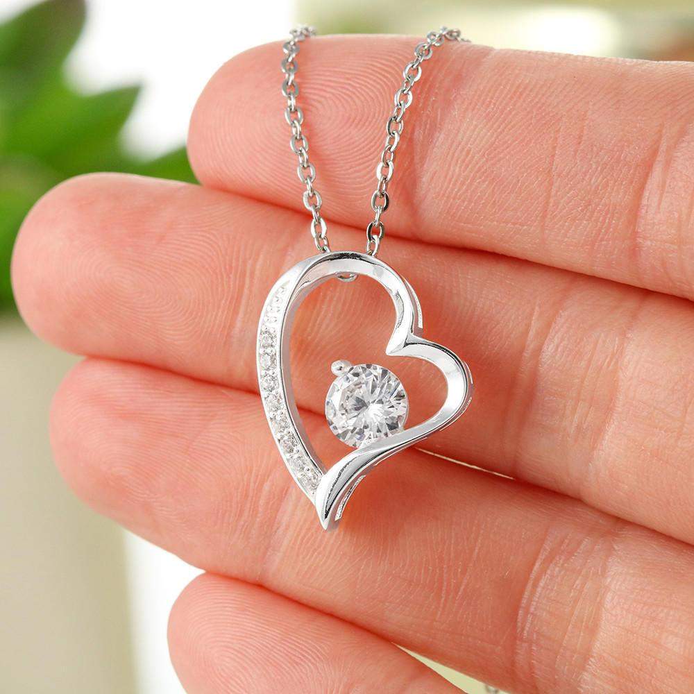 Love Forever-Silver/ Gold Heart and Zirconia Pendant.