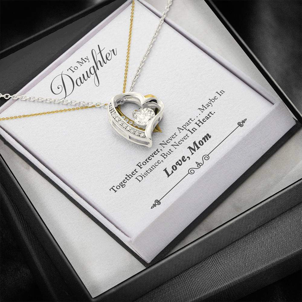 Love Forever-Silver/ Gold Heart and Zirconia Pendant.
