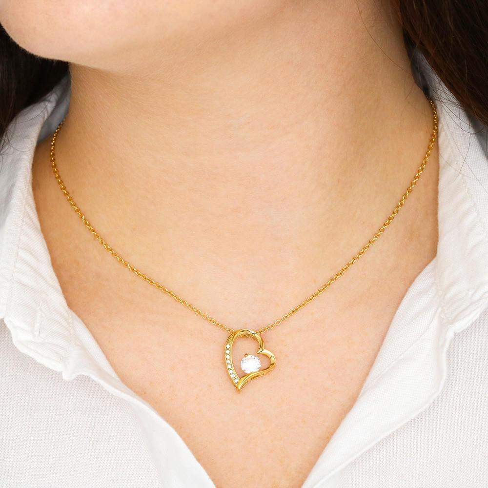 Love Forever-Silver/ Gold Heart and Zirconia Pendant.