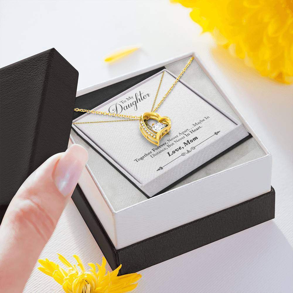 Love Forever-Silver/ Gold Heart and Zirconia Pendant.