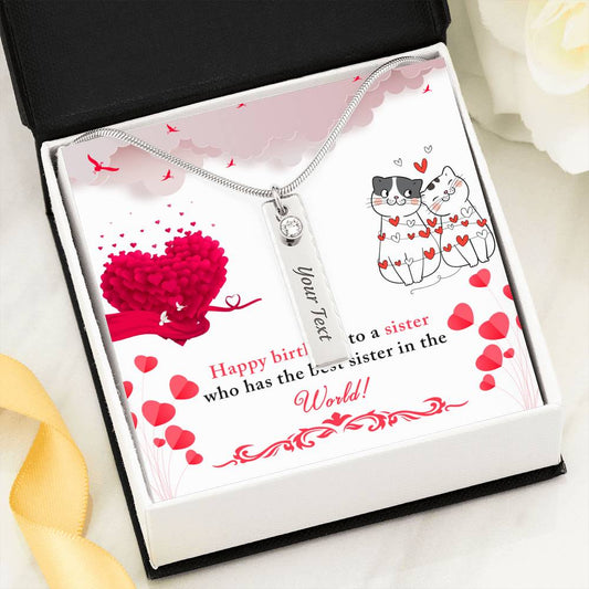 Birthstone Name Necklace For the Best Sister!