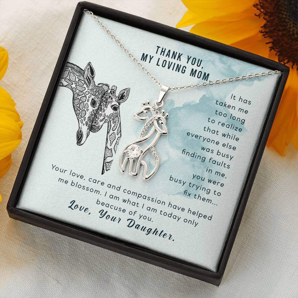Giraffe  Necklace Gold/Silver- From Daughter To Mom