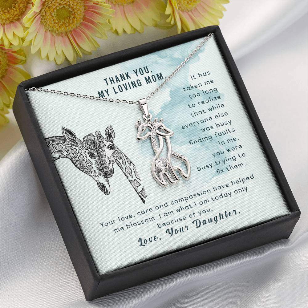 Giraffe  Necklace Gold/Silver- From Daughter To Mom