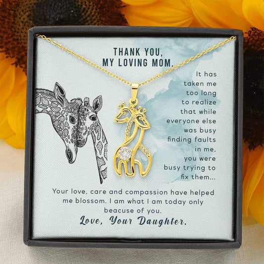 Giraffe  Necklace Gold/Silver- From Daughter To Mom