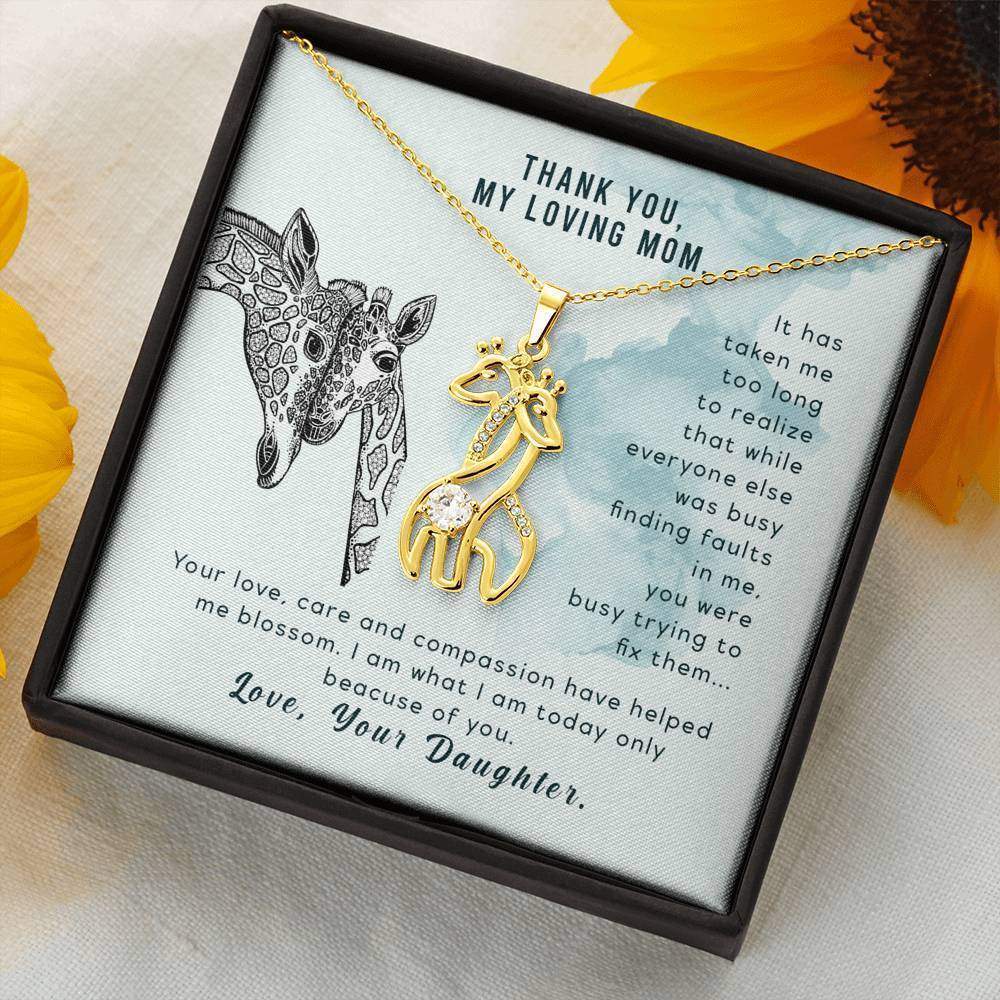 Giraffe  Necklace Gold/Silver- From Daughter To Mom